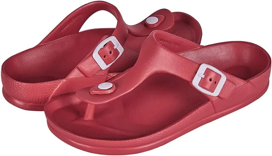 FUNKYMONKEY EVA Flip Flops Waterproof Adjustable Thong Sandals for Mens and Womens