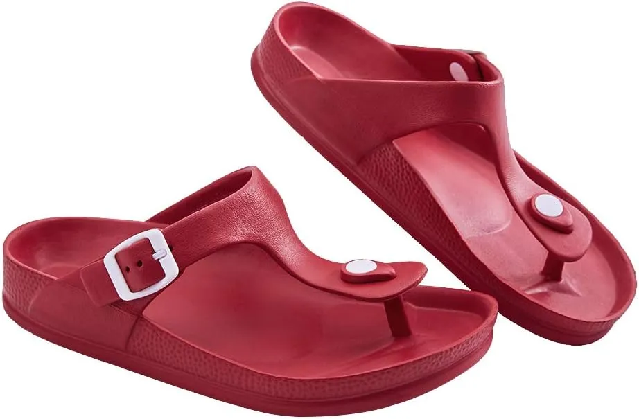 FUNKYMONKEY EVA Flip Flops Waterproof Adjustable Thong Sandals for Mens and Womens