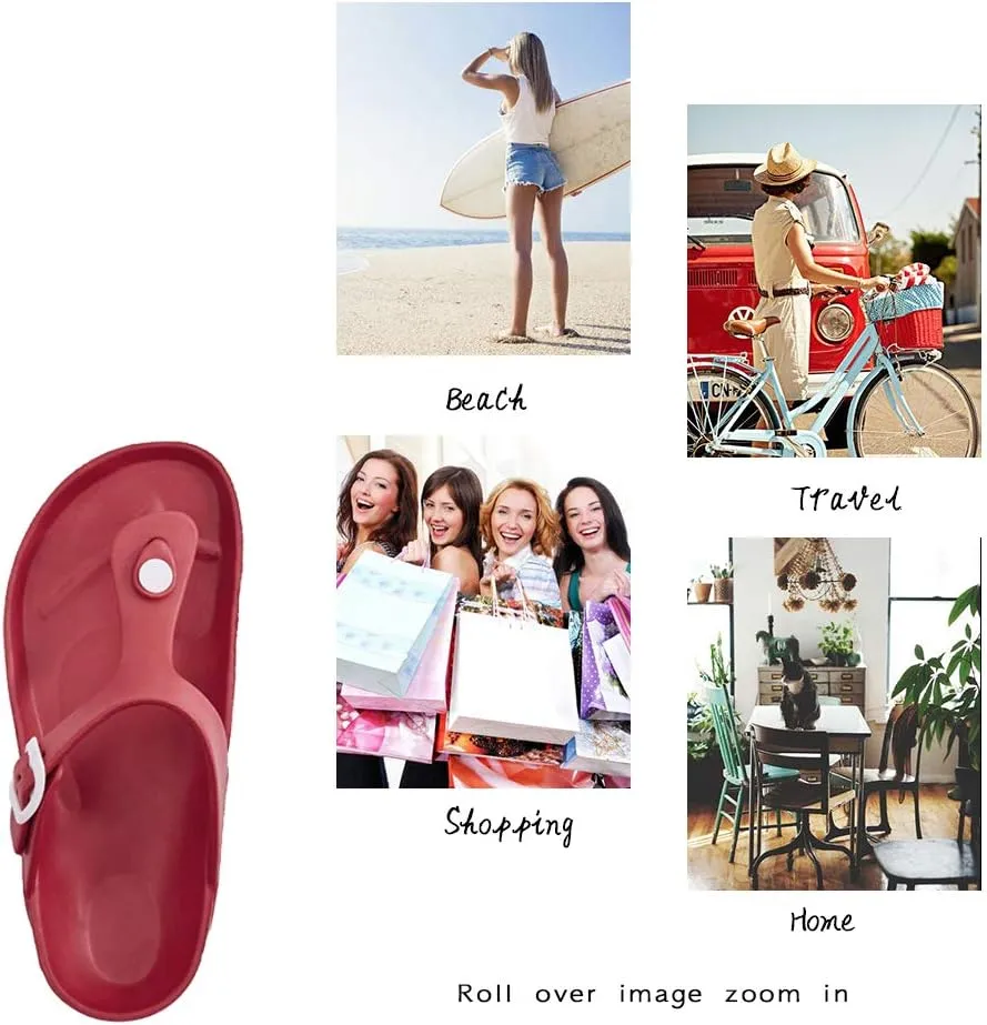 FUNKYMONKEY EVA Flip Flops Waterproof Adjustable Thong Sandals for Mens and Womens