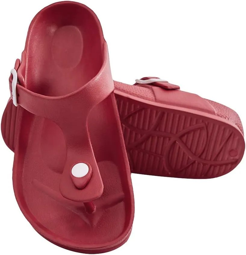 FUNKYMONKEY EVA Flip Flops Waterproof Adjustable Thong Sandals for Mens and Womens
