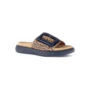Gabor Adios - Ladies Mule in Black Leopard Print