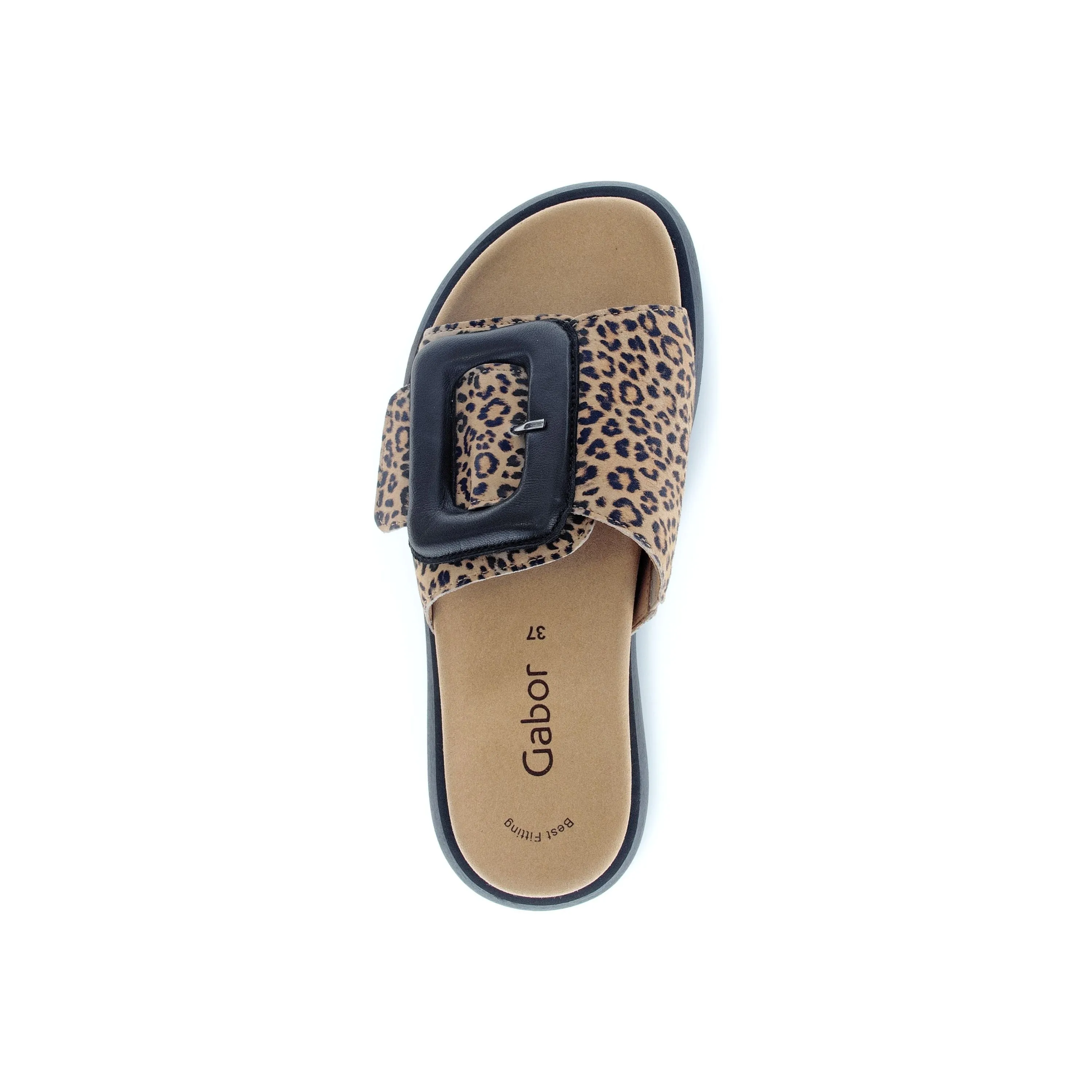 Gabor Adios - Ladies Mule in Black Leopard Print