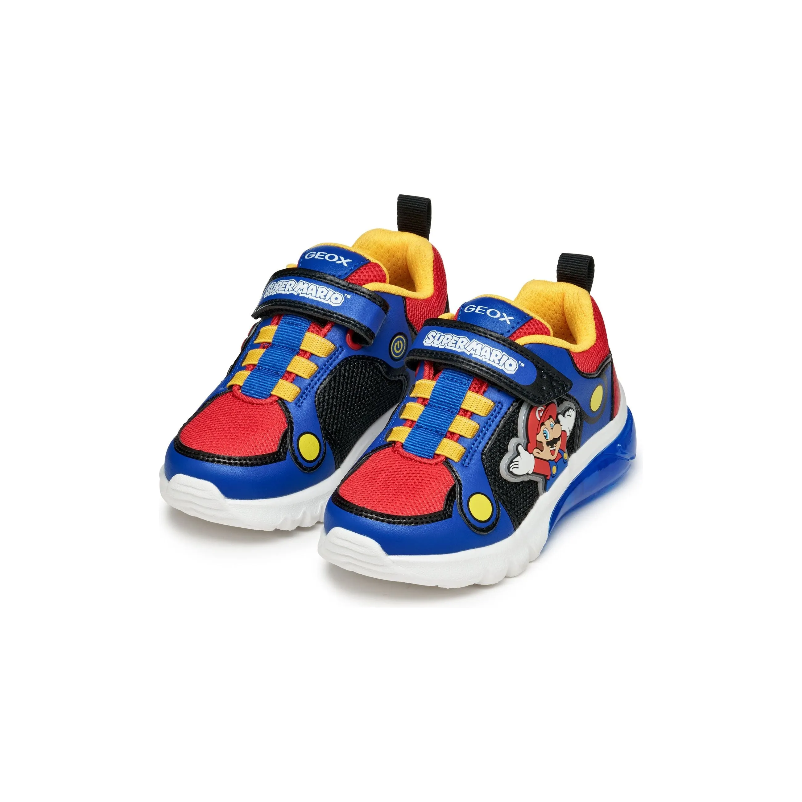GEOX Ciberdron - Kids Super Mario Light-Up Velcro Trainer