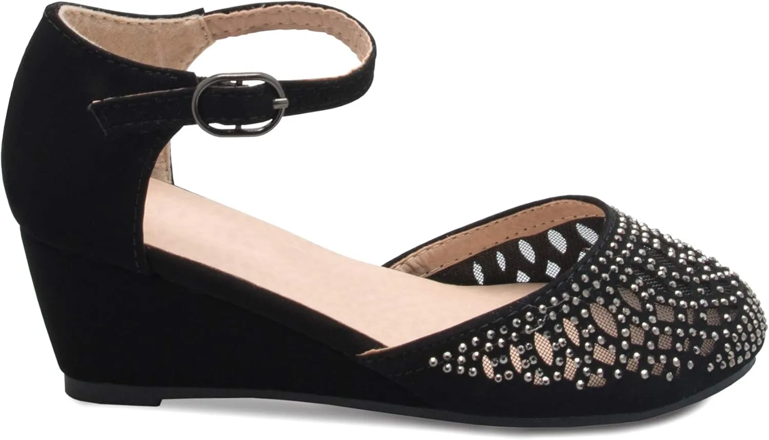 Girls Glitter and Rhinestone Open Toe Wedge Heel (Toddler/Little Girl)