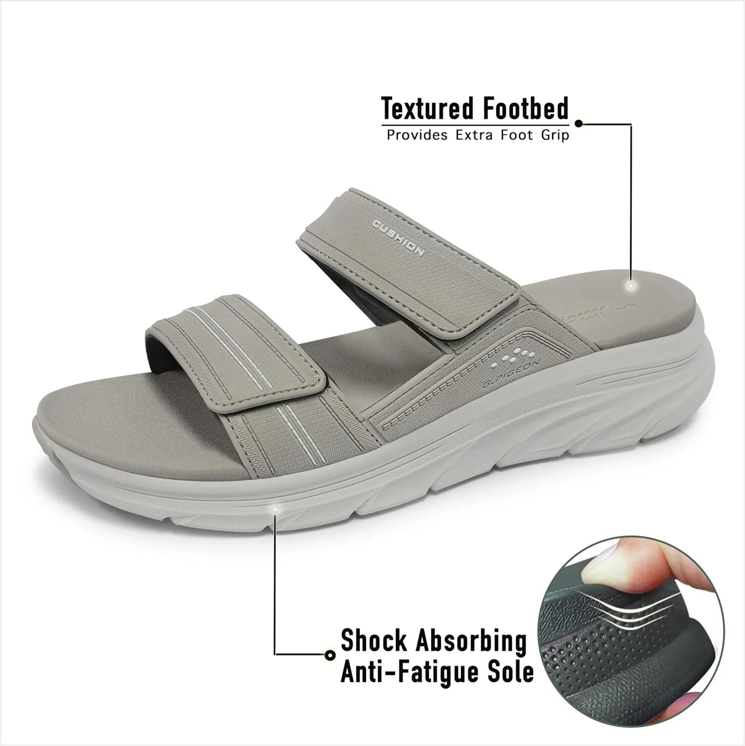 Gold Pigeon Shoes EVA Anti-Fatigue Ultra-Cushion Unisex Slide Sandals Adjustable Straps
