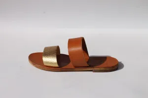 Goldy Camel - Camel Sole - Two-Strap Sandals