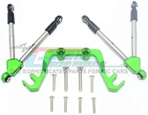 GPM For Traxxas Slash 4x4 Low-CG Version Upgrade Parts Aluminum Front Tie Rods With Stabilizer For C Hub - 11Pc Set Green