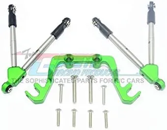 GPM For Traxxas Slash 4x4 Low-CG Version Upgrade Parts Aluminum Front Tie Rods With Stabilizer For C Hub - 11Pc Set Green