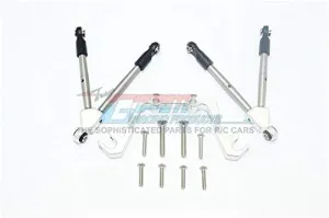 GPM for Traxxas Slash 4x4 Low-CG Version Upgrade Parts Aluminum Front Tie Rods with Stabilizer for C Hub - 11Pc Set Silver