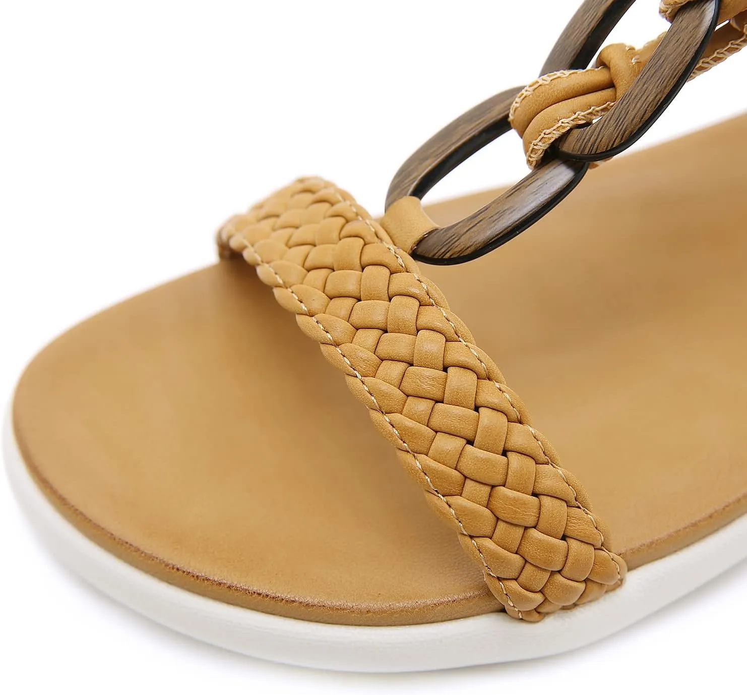 HNGHOU Women's Summer Sandals Shoes Casual Comfort Open Toe Shoes Flat Sandals
