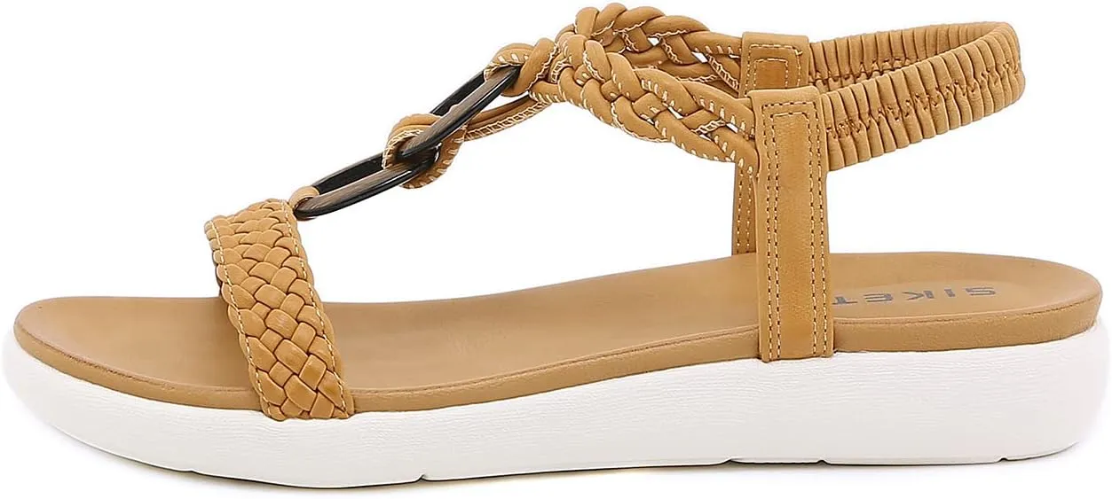 HNGHOU Women's Summer Sandals Shoes Casual Comfort Open Toe Shoes Flat Sandals