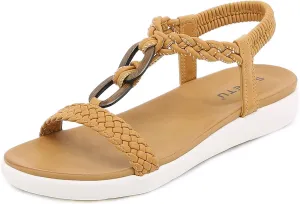 HNGHOU Women's Summer Sandals Shoes Casual Comfort Open Toe Shoes Flat Sandals