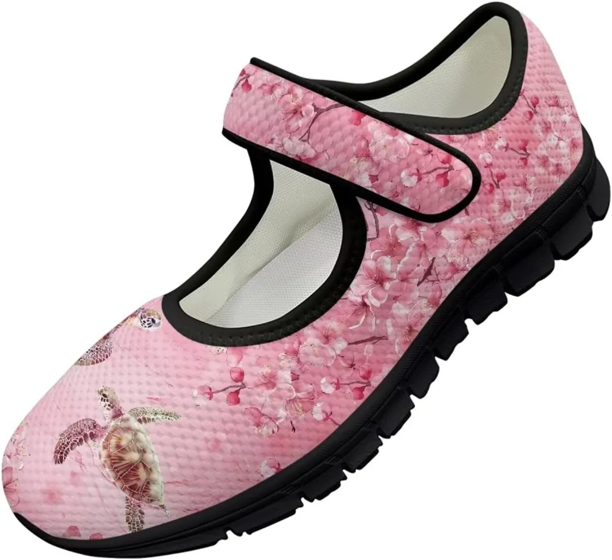 Howilath Animal Print Mary Jane Shoes Women Round Toe Dress Dance Shoes Mesh Casual Flats Shoes