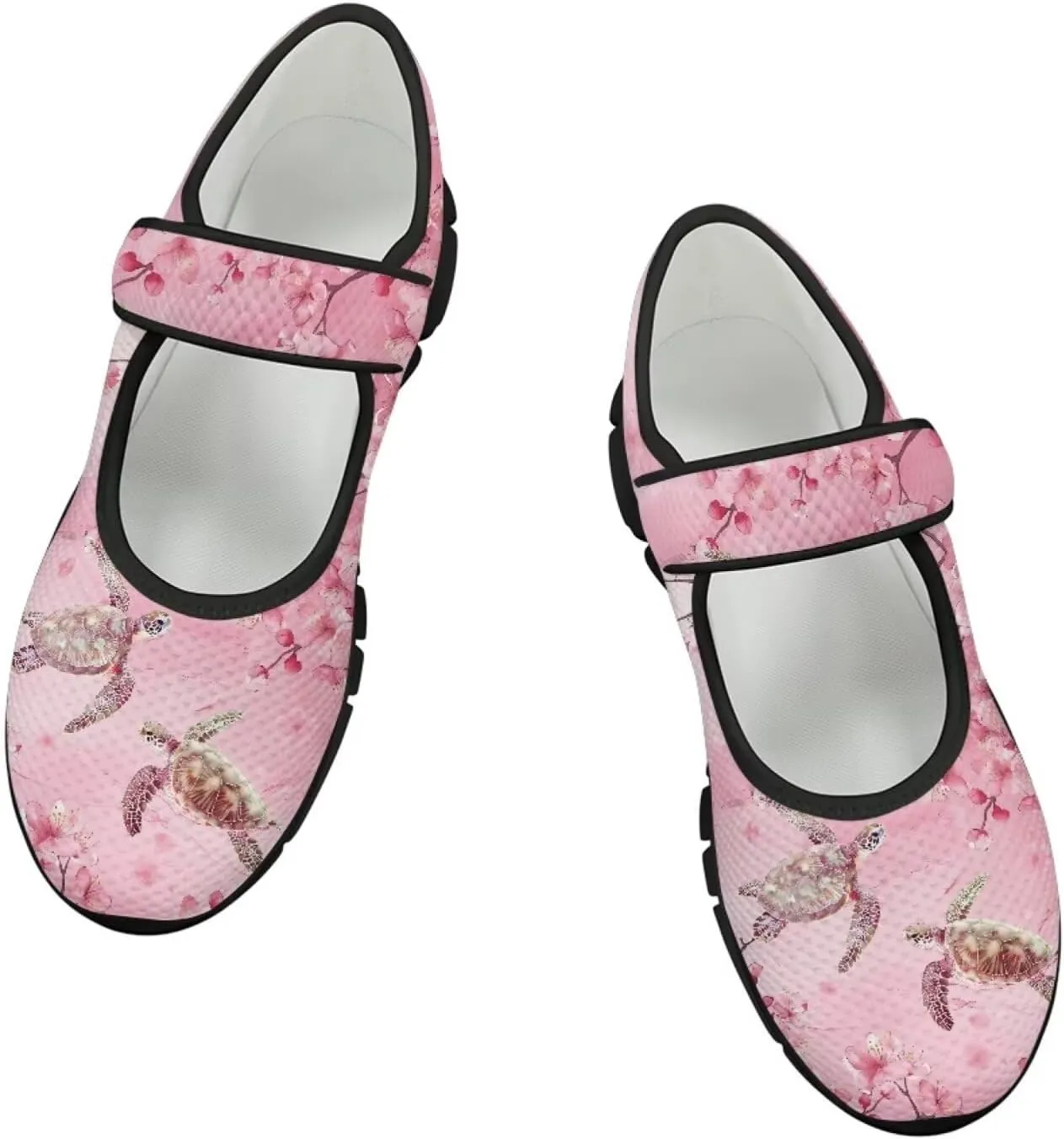 Howilath Animal Print Mary Jane Shoes Women Round Toe Dress Dance Shoes Mesh Casual Flats Shoes