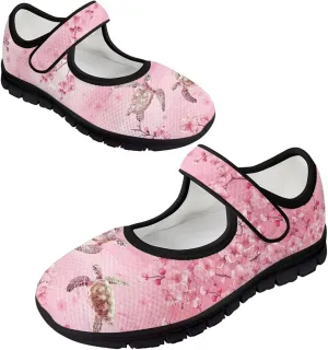 Howilath Animal Print Mary Jane Shoes Women Round Toe Dress Dance Shoes Mesh Casual Flats Shoes