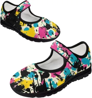 Howilath Camouflage Women's Ballet Flats Round Toe Mary Jane Shoes Single Buckle Flats Shoes Casual Flats Shoes