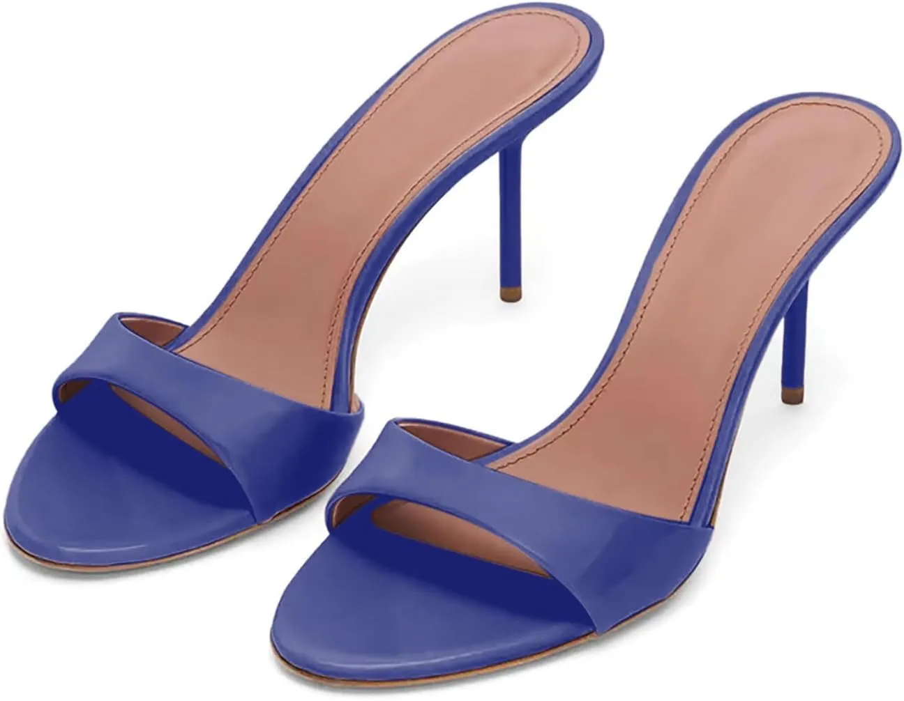 iadore Mule Heels For Women,3 Inch Women Heeled Sandals Round Toe Stilettos Slides Dress Shoes For Party Evening Size 5-12 US