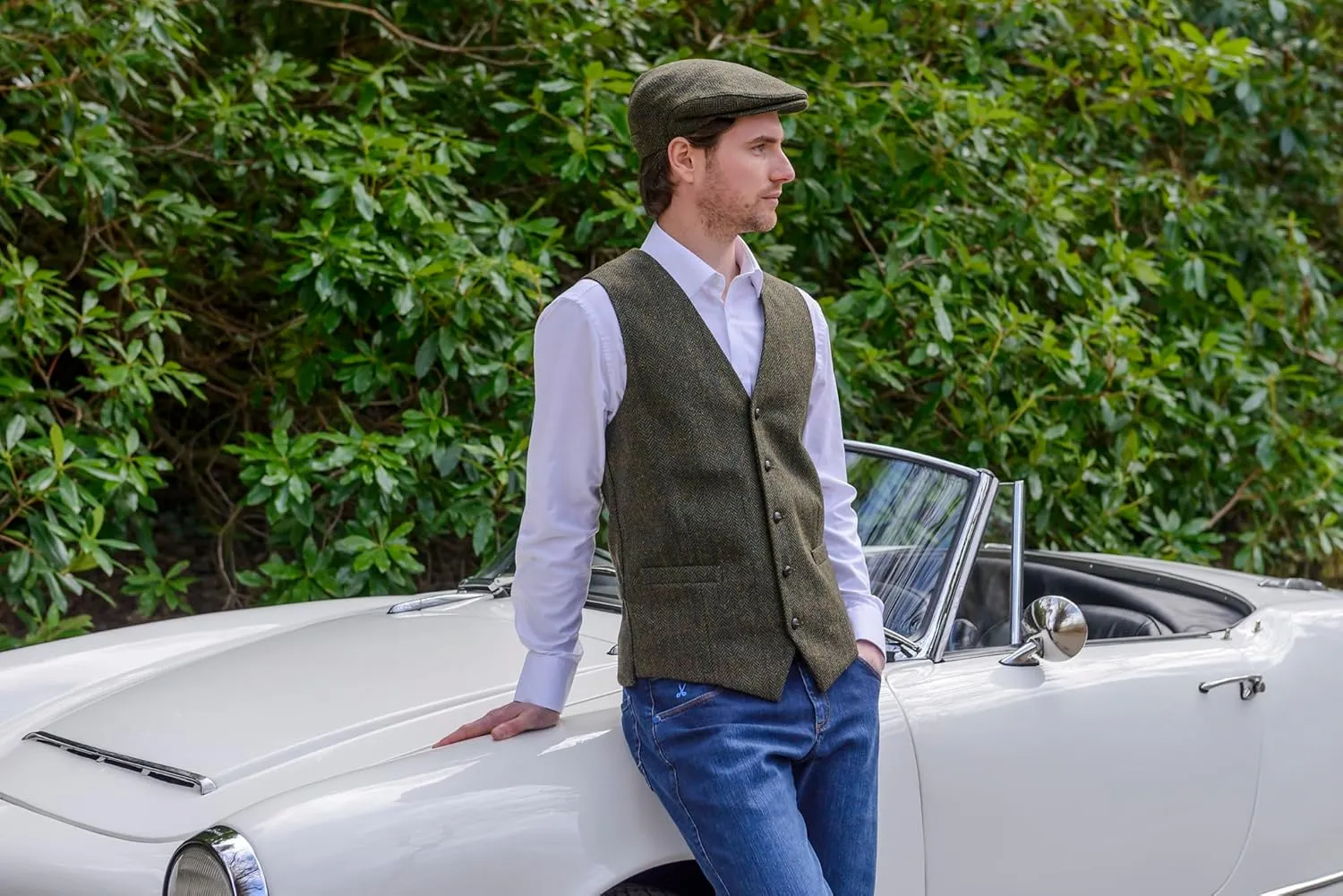 Irish Trinity Donegal Tweed Flat Cap, 100% Wool, Quilted Interior, Made in Ireland