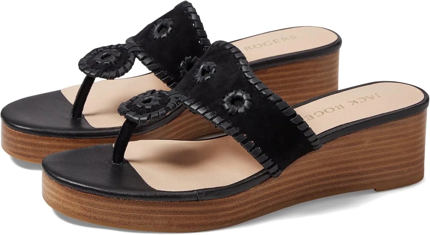 Jack Rogers Women's Jacks Mid Wedge-Suede/Stacked Sandal