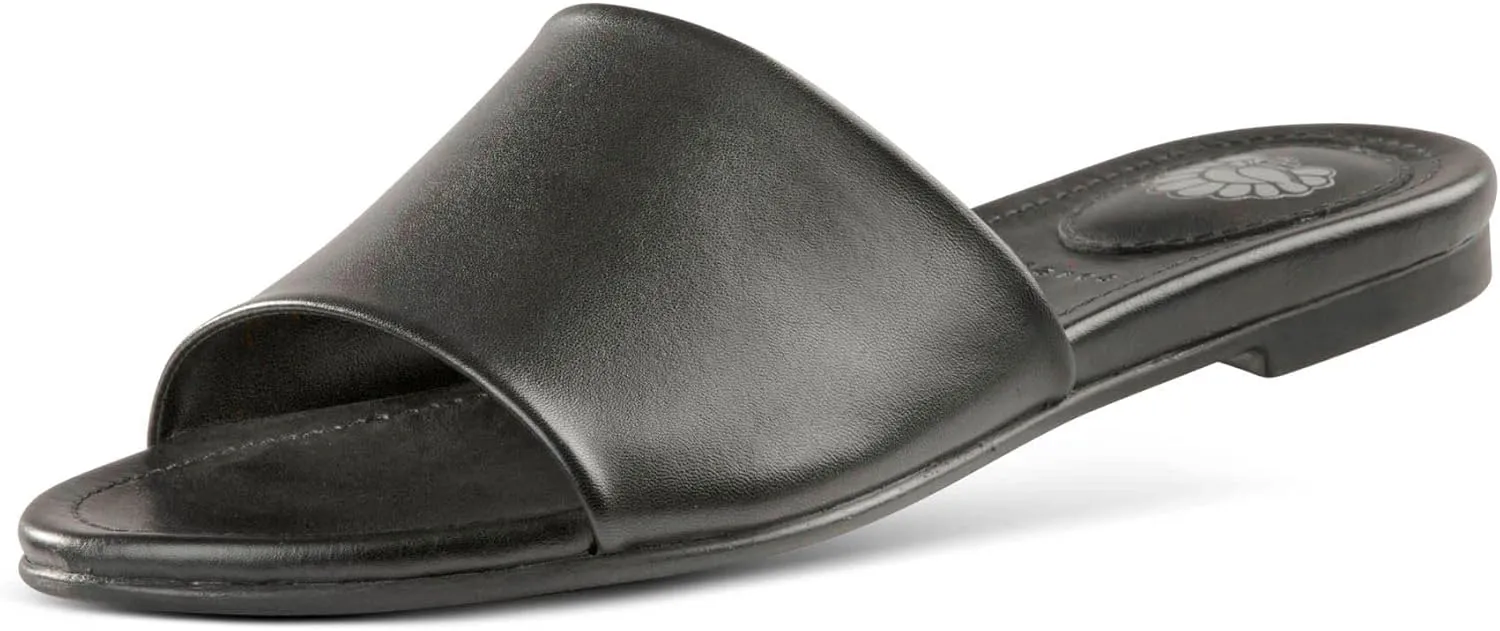 JATAREA Women’s Slip-On Flat Sandals with Round Open Toe | Dressy Summer Slides for Women