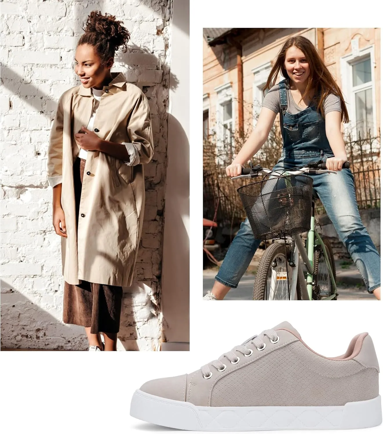 Jeossy Women's Flat Low Top Casual Fashion Sneakers Round Toe Shoes with Zipper
