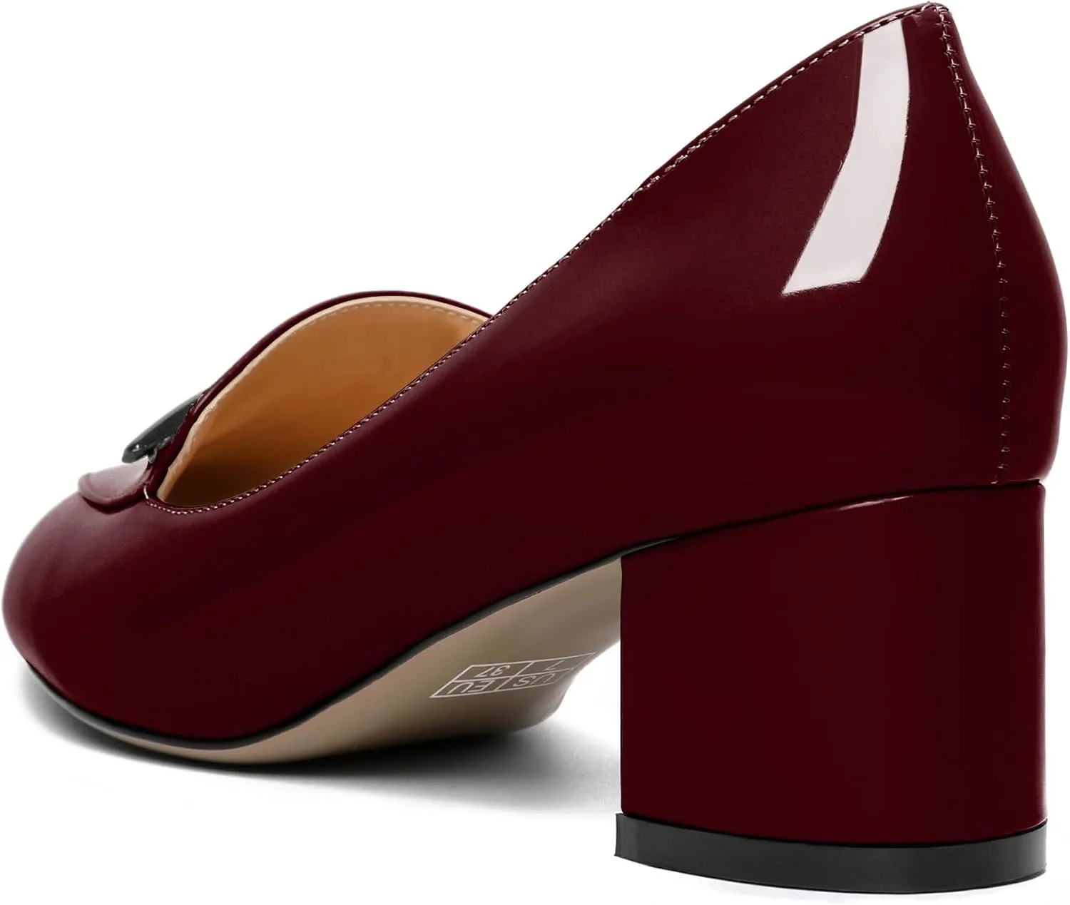Joseywade Women's Block Heels Low Heel Loafer Pumps Round Toe Chunky Heel Slip On 2 Inch Closed Toe Comfort Shoes