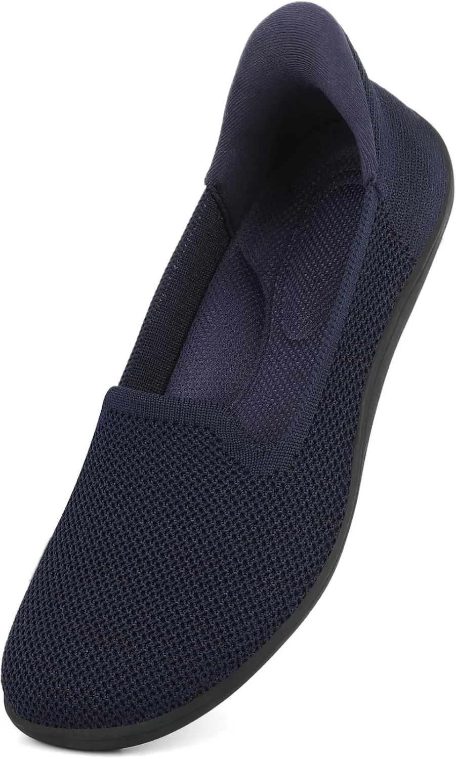 KBZone Women's Wide Toe Box Slip on Flats Shoes Comfortable Round Toe Mesh Loafers Walking Shoes