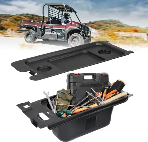 KEMIMOTO Under Seat Storage Box Compatible with Kawasaki Mule PRO-FX FXR FXT DX DXT 2015-2024, Underseat Storage Bin Black Organizer Tray Accessories Replace 99994-1463