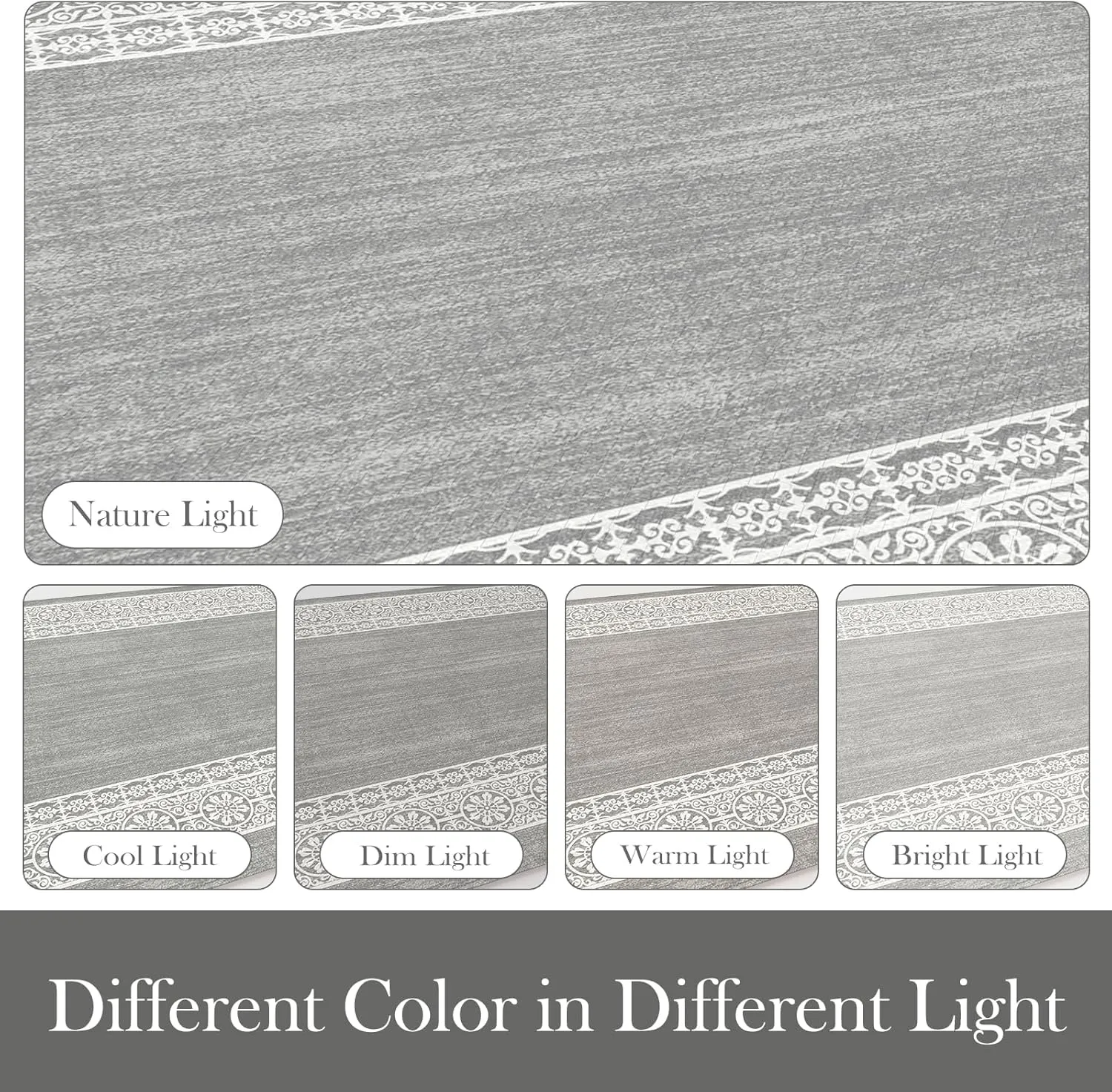 Kitchen Mats for Floor 2 Piece, Kitchen Anti Fatigue Mat Non Slip Cushioned Kitchen Floor Mats, Comfort Light Grey Kitchen Rugs Runner Padded Standing Desk Mat for Sink Laundry