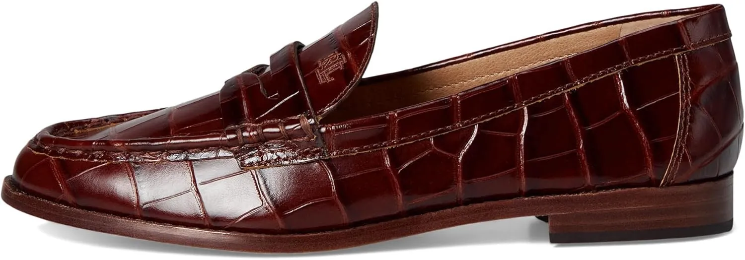 Lauren Ralph Lauren Women's Wynnie Crocodile-Embossed Leather Loafer Penny