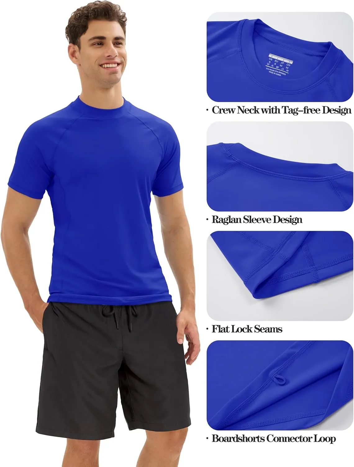 MAGCOMSEN Men's Rash Guard Swim Shirts UPF 50  Sun Protection Quick Dry Fishing Water Shirts