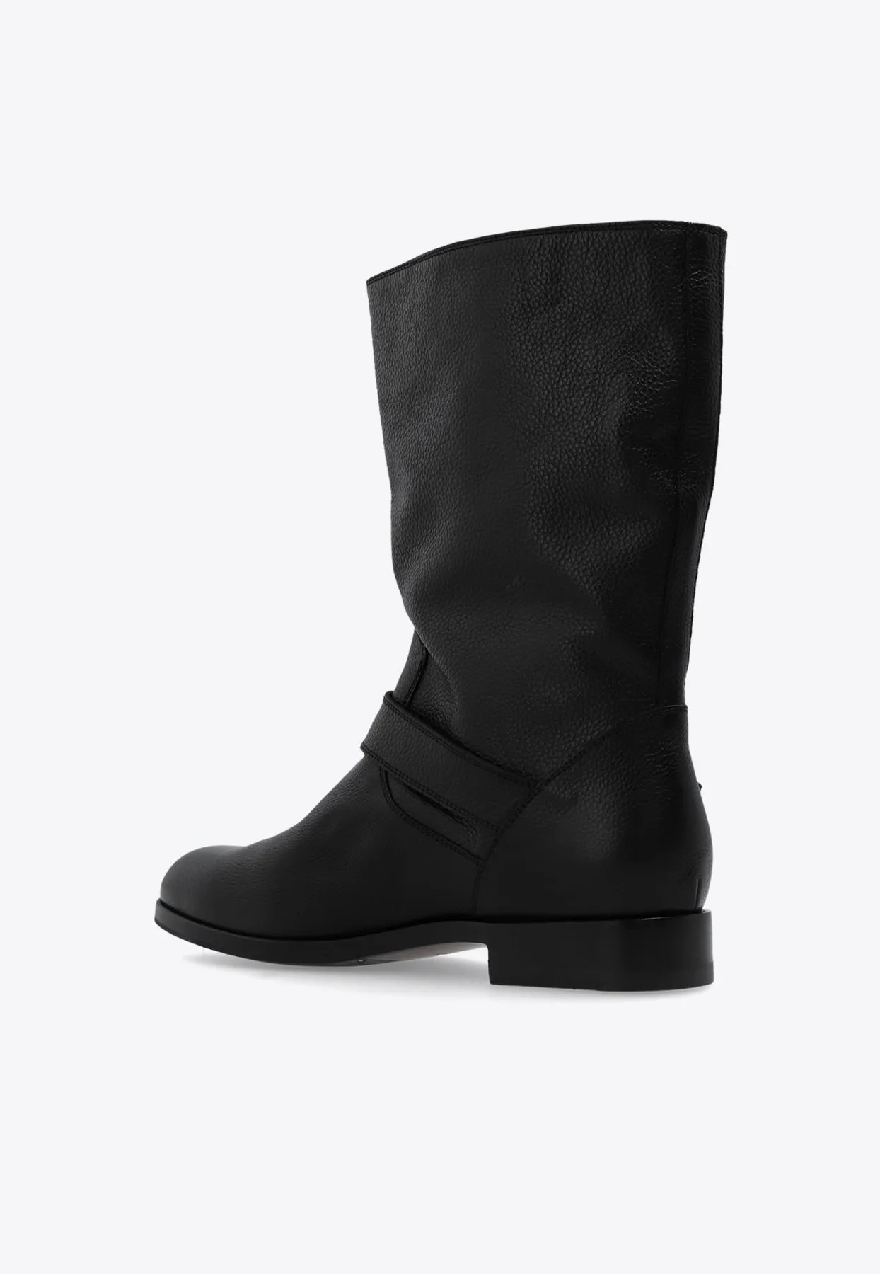 Marianne Grained Leather Mid-Calf Boots