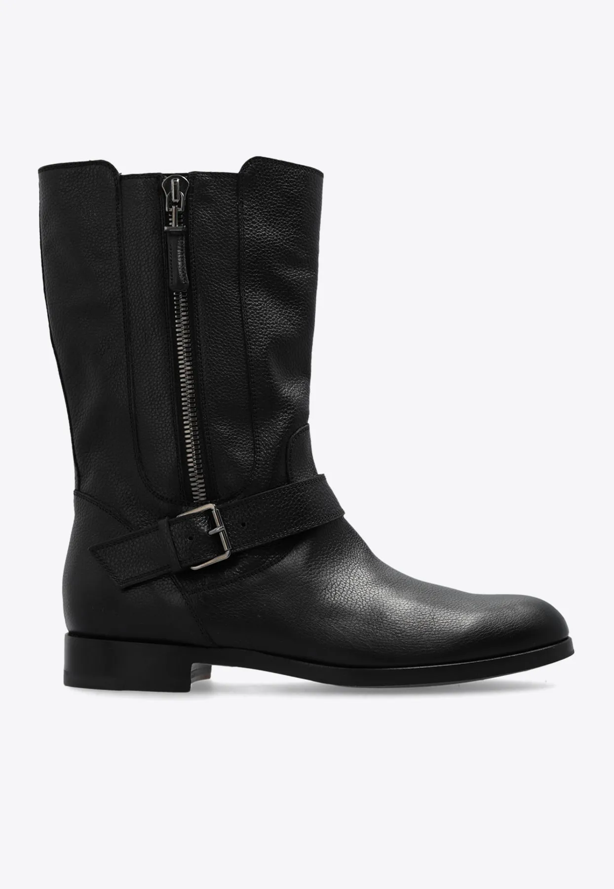 Marianne Grained Leather Mid-Calf Boots