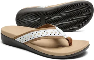 MEGNYA Womens Orthopedic Sandals with Arch Support, Summer Plantar Fasciitis Flip Flops for Flat Feet, Comfortable Cushioned Foam Slippers for Outdoor Beach