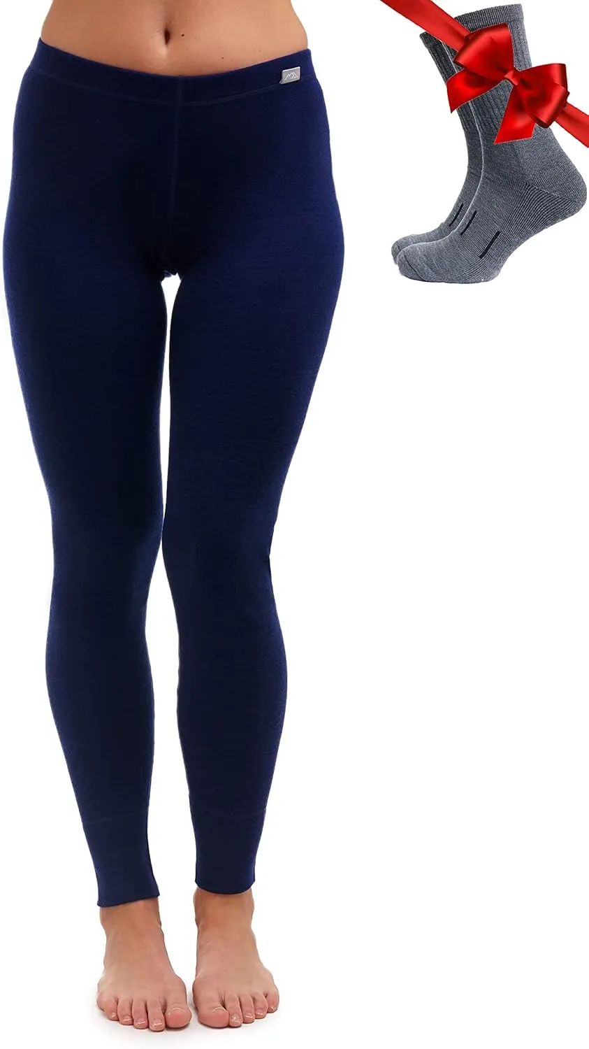 Merino Wool Base Layer Women Pants 100% Merino Wool Leggings Heavyweight, Midweight, Lite Thermal Underwear Bottom and Socks