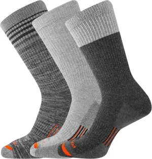 Merrell Men's and Women's Merino Wool Work Socks-3 Pair Pack-Arch Support