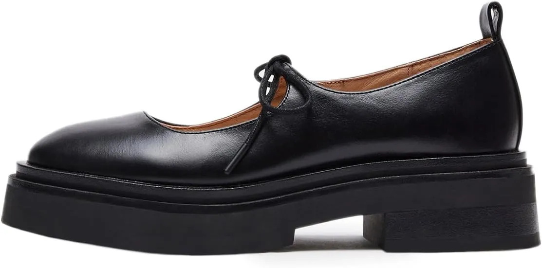 Milooey shoes Women's Fashion Round Toe Platform Mary Janes Cute Lace Up Chunky Heel Pumps Uniform Dress Party School Daily Shoes Size 4-16 Us