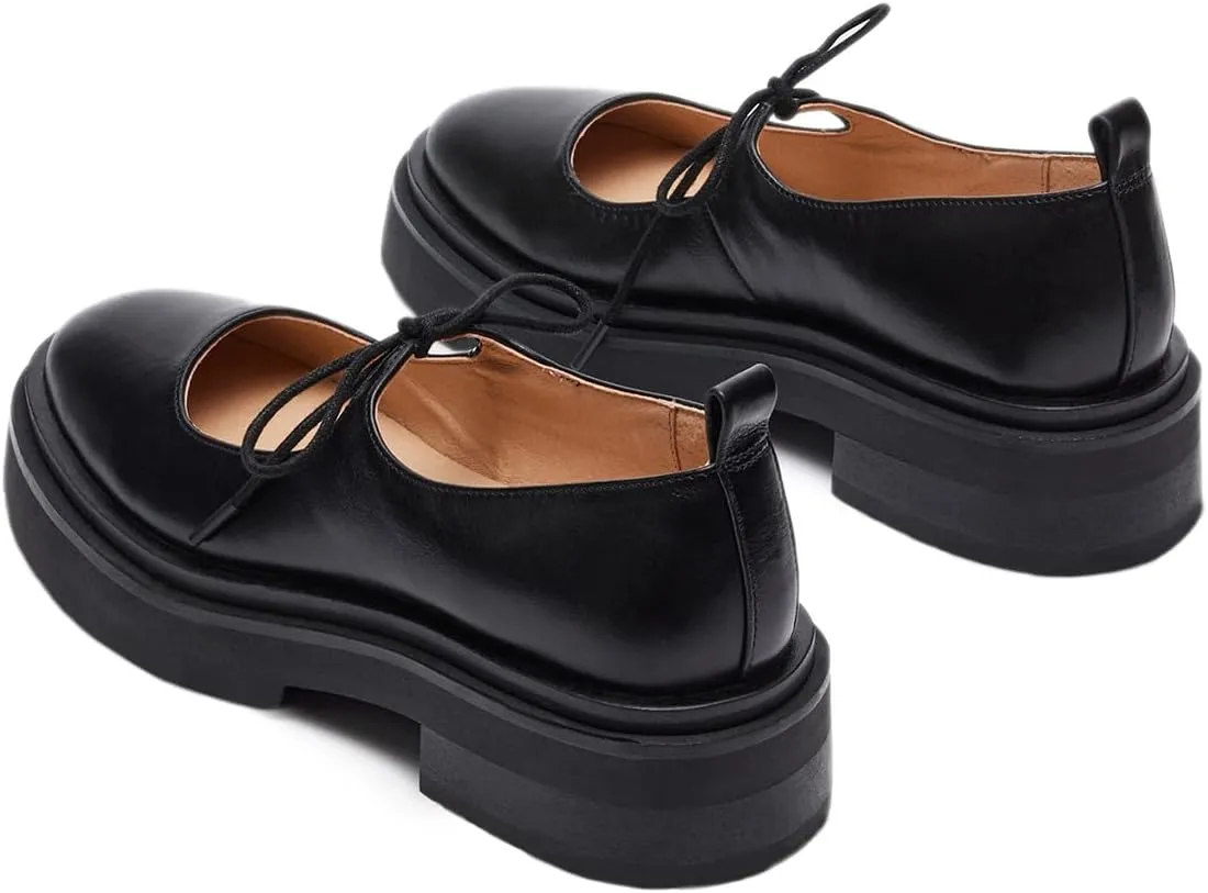 Milooey shoes Women's Fashion Round Toe Platform Mary Janes Cute Lace Up Chunky Heel Pumps Uniform Dress Party School Daily Shoes Size 4-16 Us