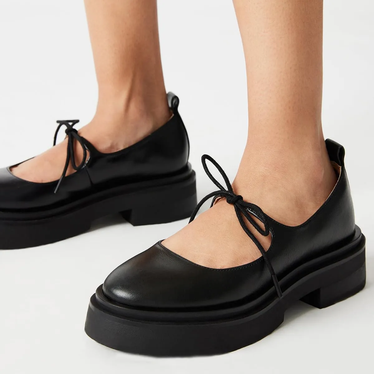 Milooey shoes Women's Fashion Round Toe Platform Mary Janes Cute Lace Up Chunky Heel Pumps Uniform Dress Party School Daily Shoes Size 4-16 Us