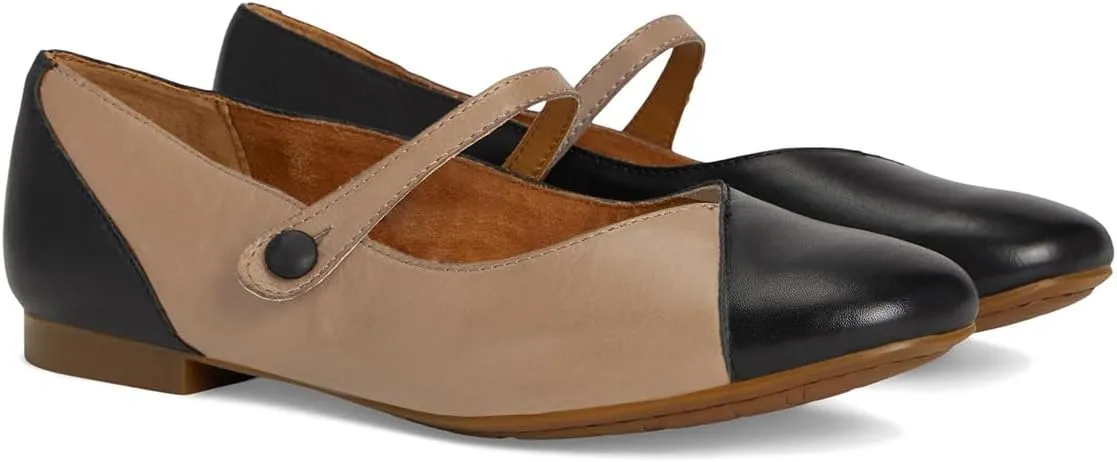 MOOMMO Women Retro Mary Jane Flats Round Toe Ankle Strap Flat Shoes Two Tone Mary Jane Walking Shoes Cap Toe Comfy Flat Heel Dress Shoes Patchwork Driver Flats Office Ladies 4-11 M US