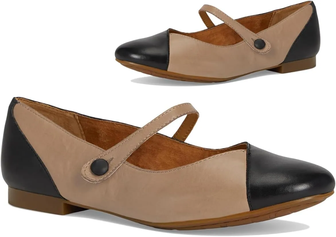 MOOMMO Women Retro Mary Jane Flats Round Toe Ankle Strap Flat Shoes Two Tone Mary Jane Walking Shoes Cap Toe Comfy Flat Heel Dress Shoes Patchwork Driver Flats Office Ladies 4-11 M US