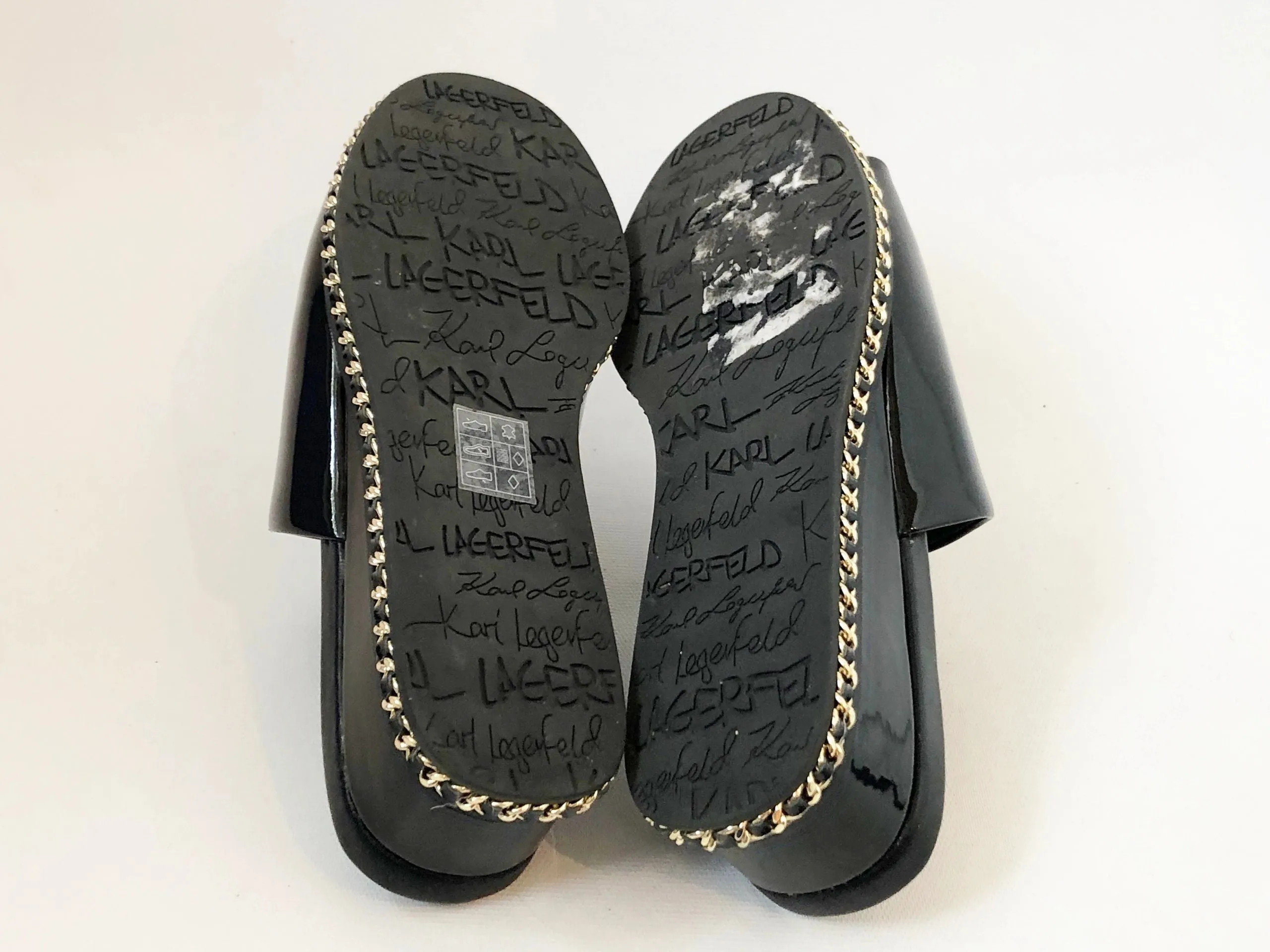 NEW Karl Lagerfeld Patent Leather Adelela Slide Size 6