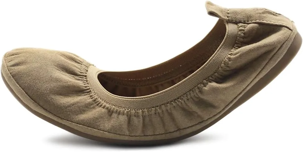 Ollio Women's Shoes Faux Suede Comfort Ballet Flat