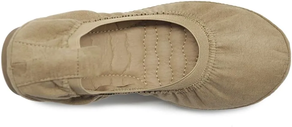 Ollio Women's Shoes Faux Suede Comfort Ballet Flat