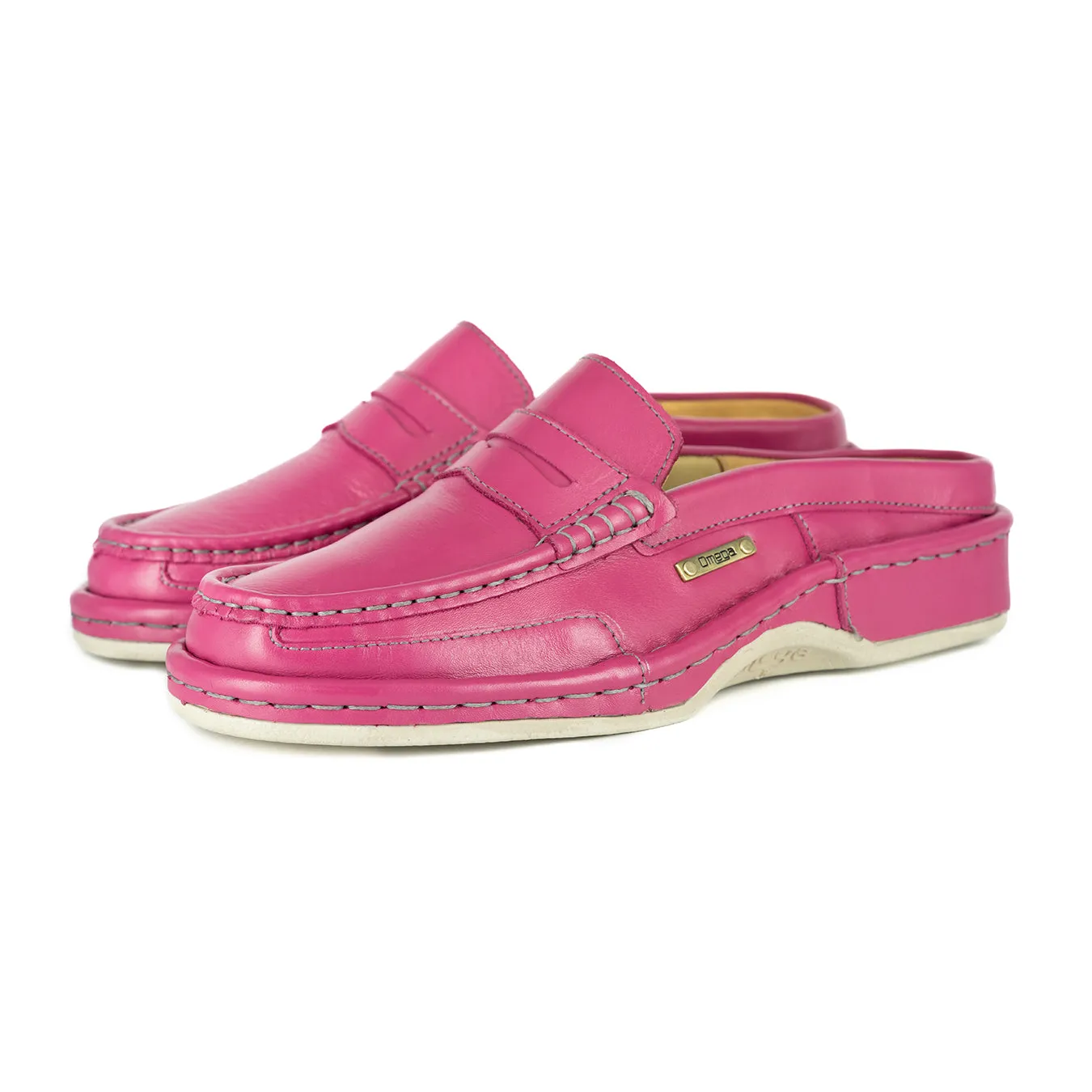 OMOM388 : Leather Mule in Aurora Soft Saddle Leather