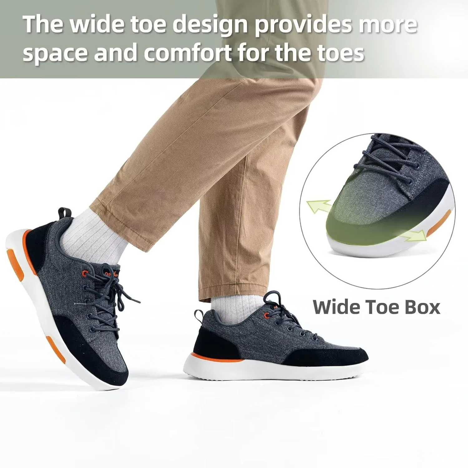 OrthoComfoot Men's Orthopedic Walking Shoes with Arch Support: Comfortable Cushioned Shoes for Plantar Fasciitis Relief, Breathable Orthotic Fashion Sneakers for Foot and Heel Pain