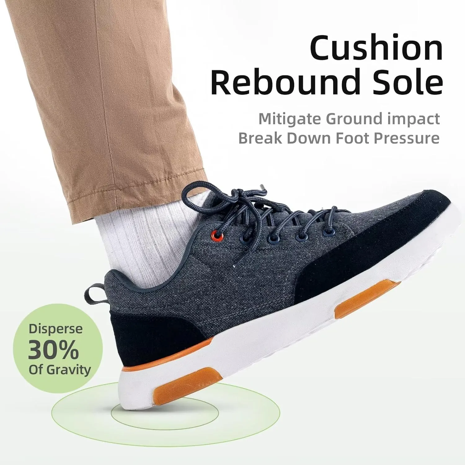 OrthoComfoot Men's Orthopedic Walking Shoes with Arch Support: Comfortable Cushioned Shoes for Plantar Fasciitis Relief, Breathable Orthotic Fashion Sneakers for Foot and Heel Pain