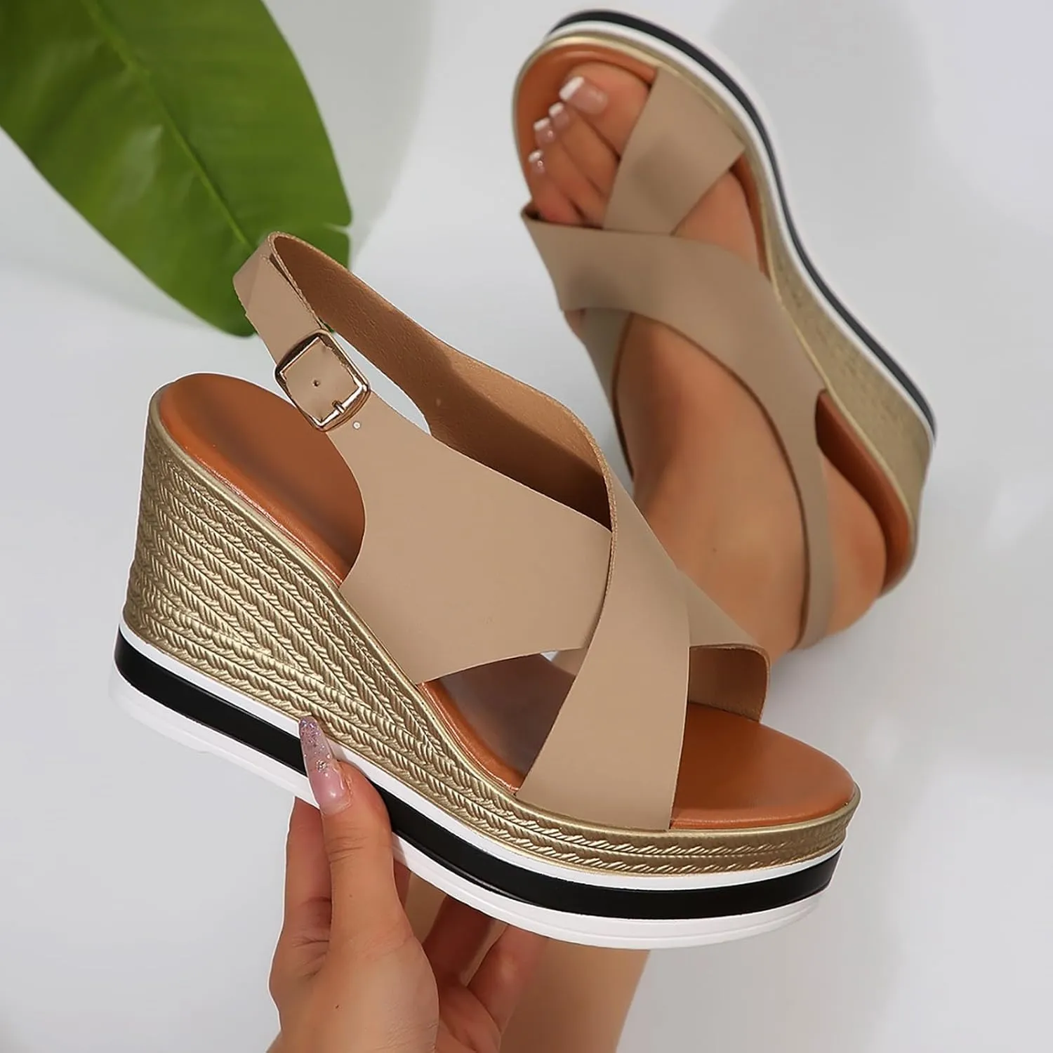 Orthopedic Wedge Sandals For Women Dressy 2025 Wedge Sandal Women's Platform Wedge Heels Shoes Open Toe Wedge Sandal for Casual Vacation Party Dressy Wedding