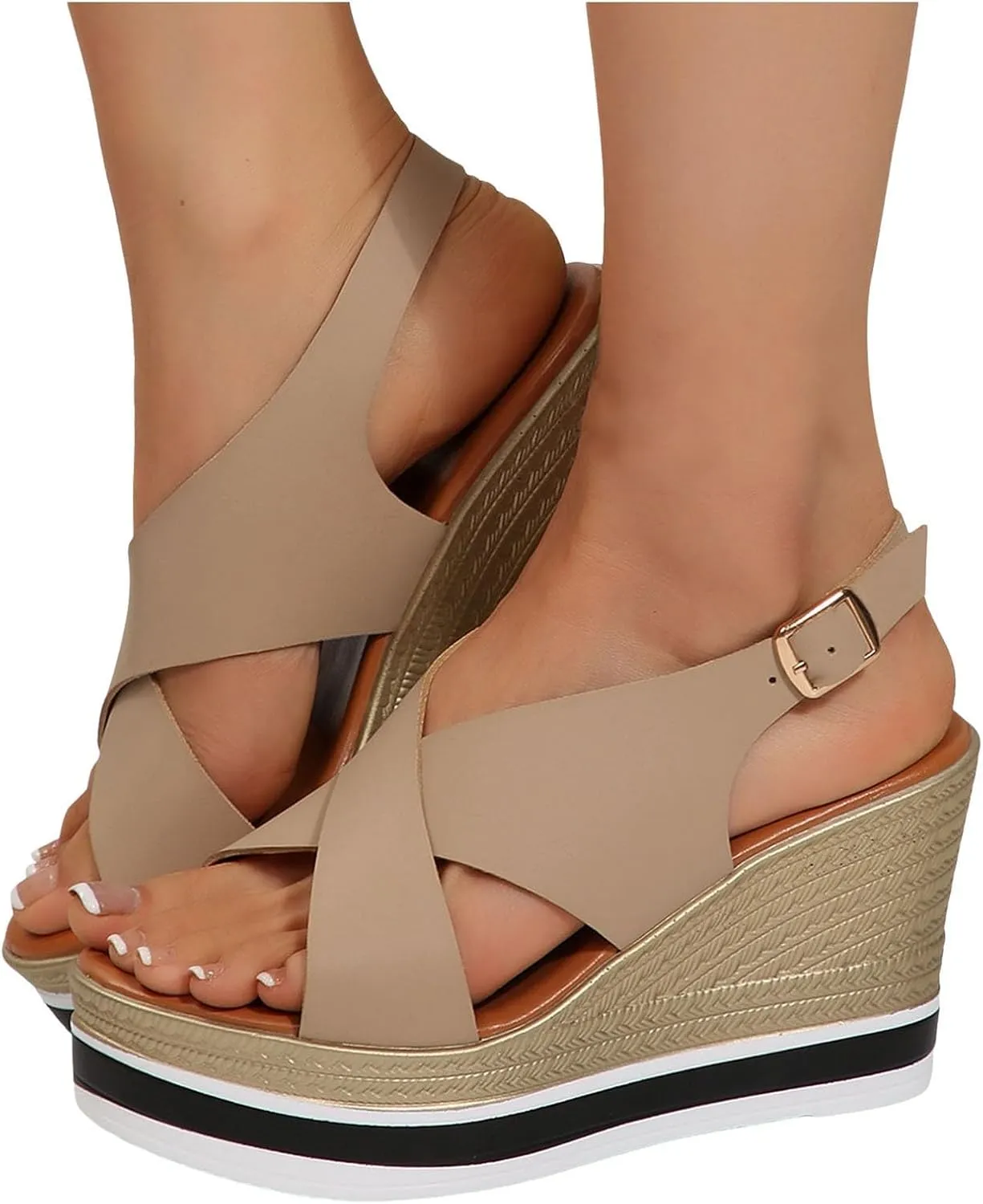 Orthopedic Wedge Sandals For Women Dressy 2025 Wedge Sandal Women's Platform Wedge Heels Shoes Open Toe Wedge Sandal for Casual Vacation Party Dressy Wedding