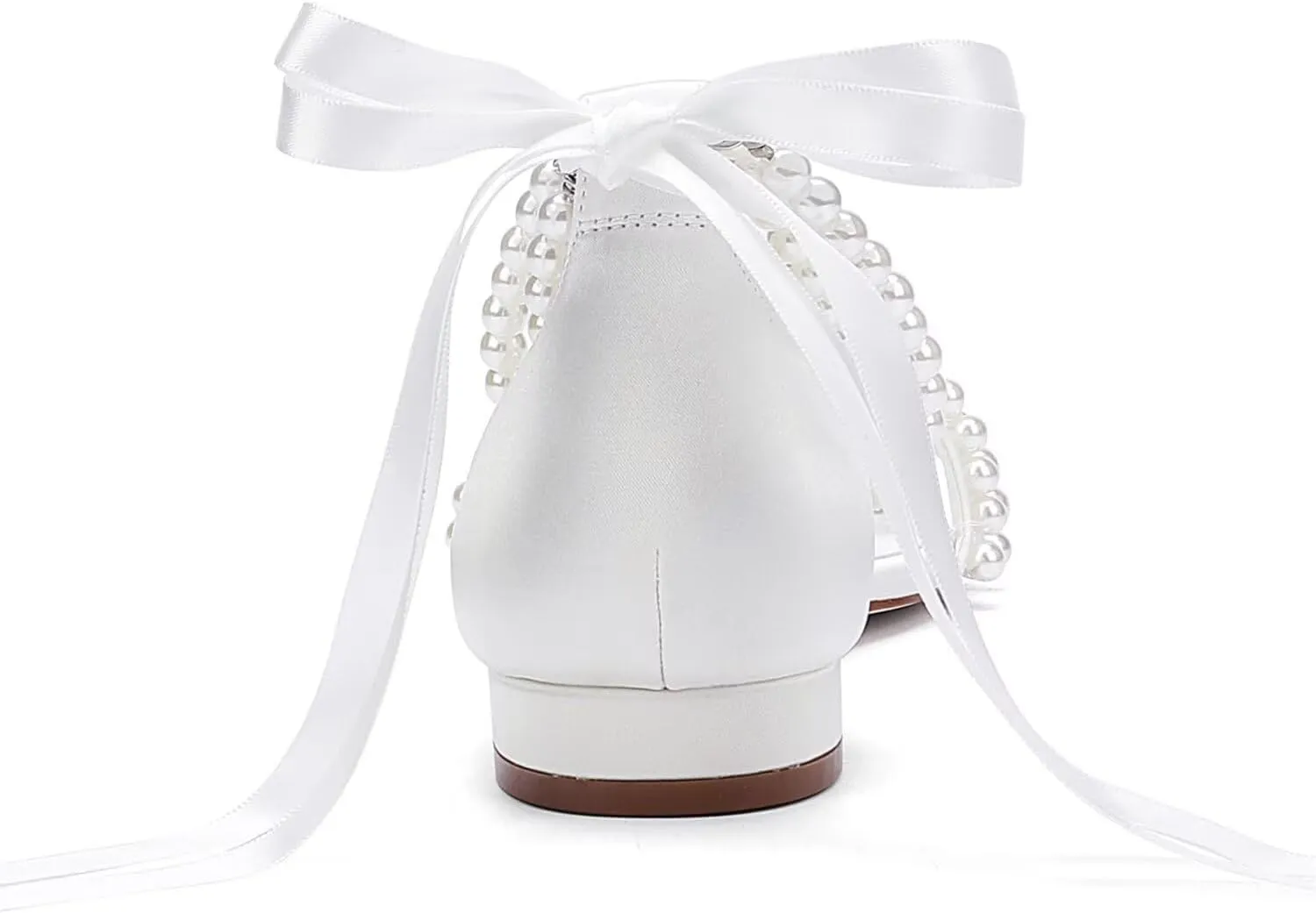 Pearl Flats Bridal Sandals Wedding Flats for Bride Open Toe Beach Wedding Shoes